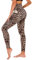 TNNZEET High Waist Leggings Damen Schwarz Leggins Blickdicht für Sport Gym, Leopard mit Taschen,XXL