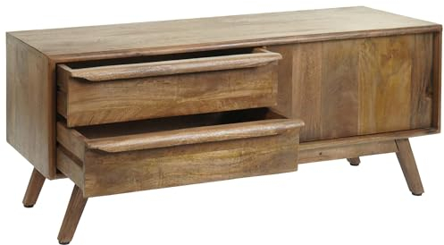 Mendler TV-Rack HWC-L96, Fernsehtisch Lowboard Kommode Schrank, Schubladen Massiv-Holz Mango 46x110x35cm MVG-Zertifiziert