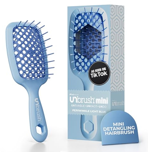 FHI Heat UNbrush Mini-Entwirrbürste für schmerzfreies Bürsten auf allen nassen oder trockenen Haartypen – langlebige Duoflex-Borsten, antistatische Duoflex-Borsten, leichter Griff, belüftete