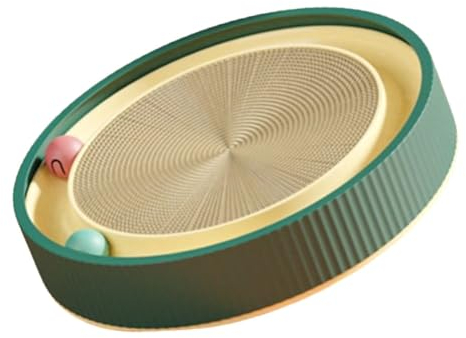 Biwwubik Tablero Rascador Redondo para Gatos con Pelota, Juguete MultifuncióN, Rascador para Gatos, Rascador para Afilar UñAs, Puede Reemplazar el