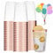 mauepersu 50 Stück Plastikbecher mit Roségold, 280ml Becher aus Kunststoff Wiederverwendbare Trinkbecher Elegante Party Weingläser für Champagner Bier Cocktail Martini Soda Dessert (Roségold)