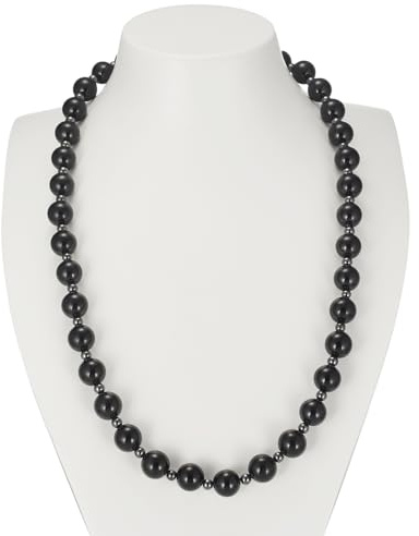 YINOX Magnetische Halskette aus schwarzem Onyx für Damen und Herren, kombiniert mit 39 kleinen Magnetperlen ist die Magnetkette für jeden geeignet