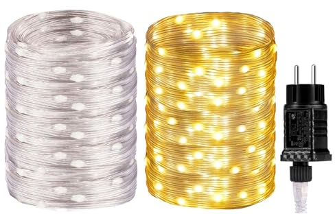 Exporee LED Lichterkette Außen & Innen 30m, Wasserdicht Fairy Lights Kupferdraht Lichterkette Decor für Weihnachtsdekoration Halloween Party Hochzeit DIY Camping Dekoration