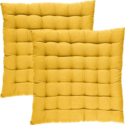 REDBEST Stuhlkissen Tulsa 2er-Pack Curry Größe 40x40x3 cm