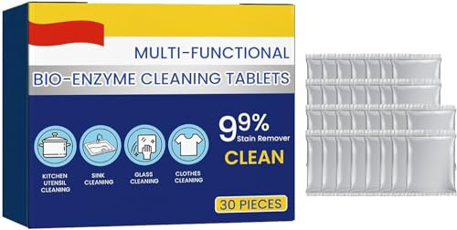 Multifunktionale Bio-Enzym-Reinigungstabletten, Schaum-Rostentferner, Küche, Allzweck-Reinigungspulver, Wasserflaschen-Reinigungstabletten, Haushalts-Enzymreiniger für Kleidung, Kochfelder (1 Box)