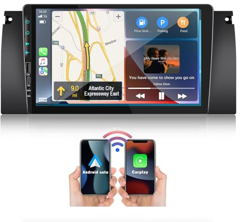 【Upgrade】 SIXWIN 2+64G Android 13 Autoradio für BMW E39 X5 E38 M5 mit Carplay/Android Auto/Mirrorlink,9 Zoll Kapazitive Touchscreen Unterstützt WiFi/GPS/FM/Bluetooth/SWC