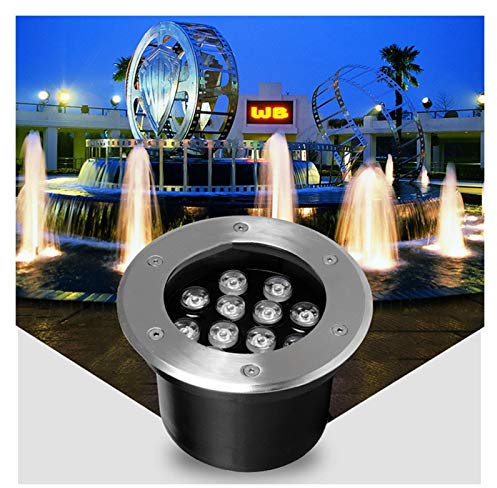 Foco Subacuático Empotrado Focos Led Exterior Acero Inoxidable IP68 100% Impermeable 12V Voltaje de Seguridad Al Aire Libre Jardín Piscina Fuente Jardincito Rocoso Submarino Iluminación(Blanco cálido