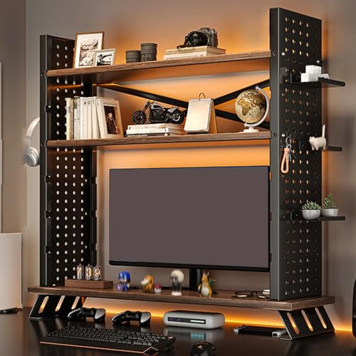 3-lagige, verstellbare Arbeitsplatte aus Stahl und Holz mit achtbeinigem Design nach außen, einlagig, belastbar bis zu 25 kg, Schwarz 70 cm