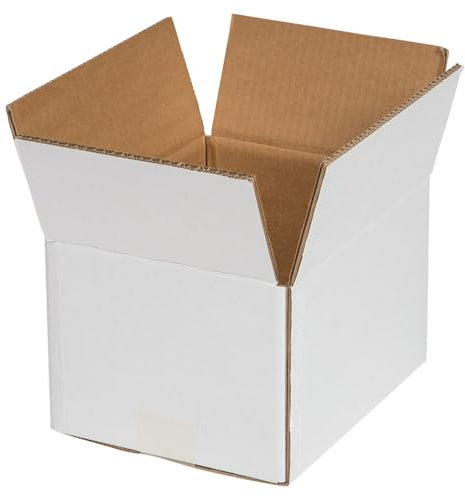 Kartons, Wellpappe, Weiß, 2-wellig, 250 x 200 x 150 mm (L x B x H), 15 Stück