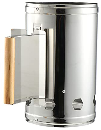 Levemolo Outdoor Holzkohleanzünder Eimer Mit Holzgriff Metall Feuerstarter Für Grill Und Camping Wärmeisoliert Rostfrei Schnelle Luftzirkulation Grillzubehör Für Holzkohle BBQ