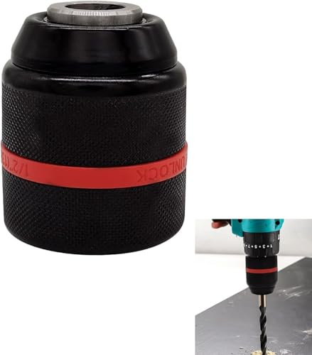 Flylin Keyless Drill Chuck, 2-13mm 1/2-20UNF Hex Shank | Heavy Duty Converter Tool for Multiple Purposes