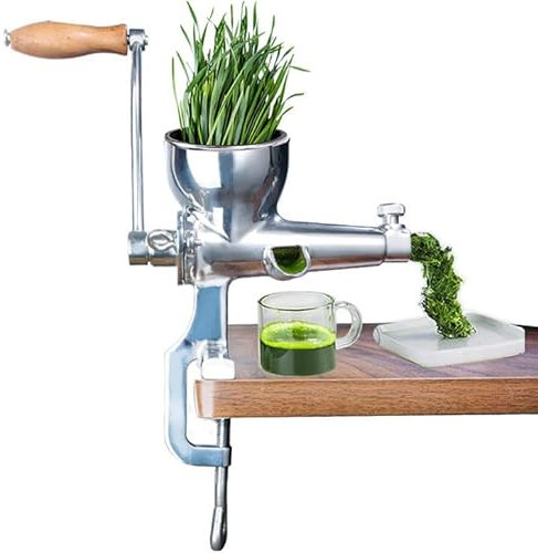 9cm Diameter Household Vegetable Wheat Ginger Pomegranate Juicer, 304 Stainless Steel Manual Juicer, Manual Wheatgrass Juicer, Suitable for Wheatgrass, Lemon, Fruit, Vegetable