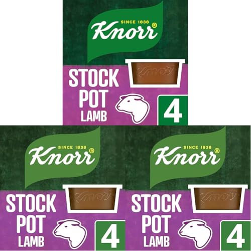 Knorr Lamb Stock Pots gluten-free to add a rich lamb flavour to your dishes 4x 28 g (Pack of 3)