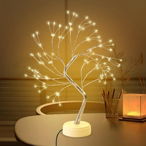 vsshe Arbol Luces LED, Árbol de Luces de Abedul con 180 Leds, 8 Modos de Luz, Luz cálida y ramas ajustables plateadas, Arbol Lampara para Año Nuevo, Navidad, Pascua, Bodas, Cumpleaños