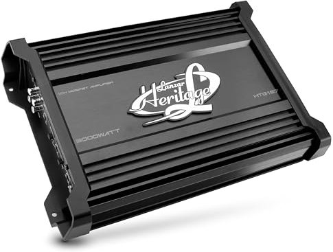 LANZAR 3000 Watt 2-Ohm Stable Monoblock Mosfet Amplifier, High-Power Car Audio Amp with Electronic Crossover Network, Bass Boost Circuit, Low Pass Filter Controls, and Nickel RCA Inputs, 13 x 2x 9