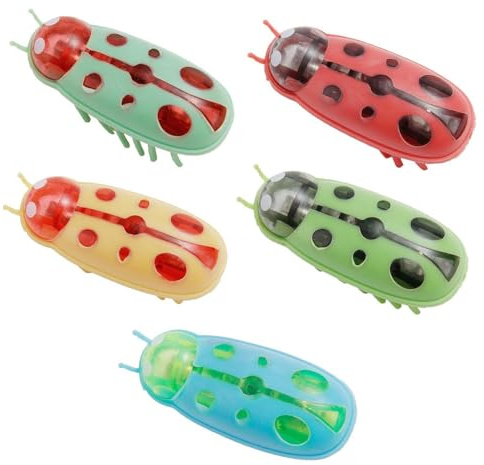 RELKLYU 5 Stücke Ladykäfer-Geformtes Spielzeug, Lustiges Katzenspielzeug, Lustiges Katzenspielzeug, Kreatives Katzenspielzeug, Haustierkatze.