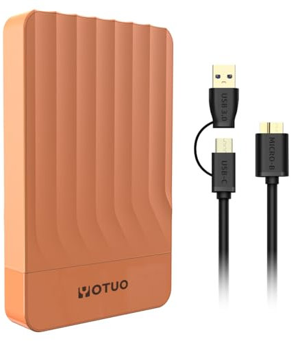 YOTUO Portable External Hard Drive Storage Expansion Mobile HDD USB 3.0 for PC, Mac, Desktop, Laptop, PS4, PS5, Xbox One X/S, Xbox 360, Xbox Series X/S, Office & Game (Orange, 500GB)