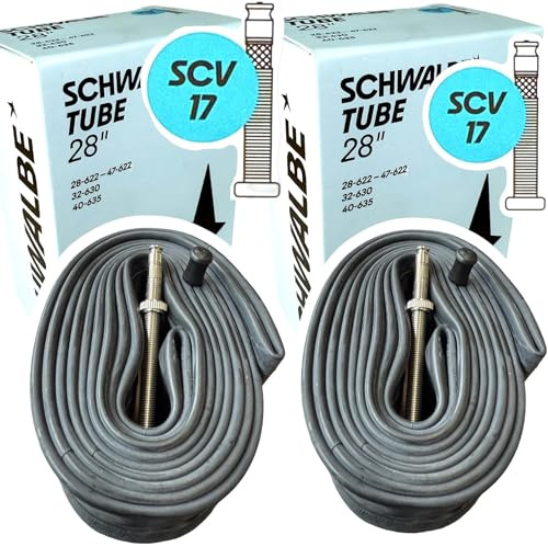 2X Schwalbe Fahrrad Schlauch SCV 17 Clik Valve Ventil Passend zu 28 breite 1,1-1,75 700C 28-622 bis 47-622 City Trekking,Gravel, Tour,Ersatz Schläuche Set (2Stück)