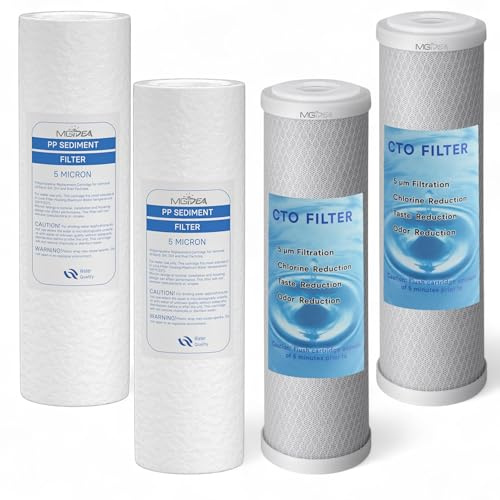 CARTUCCE FILTRO FILTRAZIONE ACQUA KIT 4X FILTRI 10 SEDIMENTI PP + CARBONI CTO