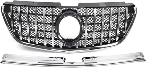 Frontgrill Grill für Benz Für W447 Für Metris Für Vito 2016+ Auto Frontstoßstange(Silber)