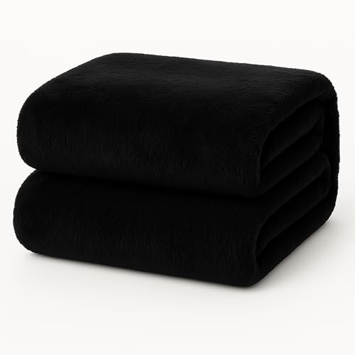 Decoware® Teddy Fleece Spannbettlaken 140x200 in Schwarz – Kuschelige Teddy Fleece Bettwäsche für Winter – Extra Warm & Weich für Matratzen bis 30 cm