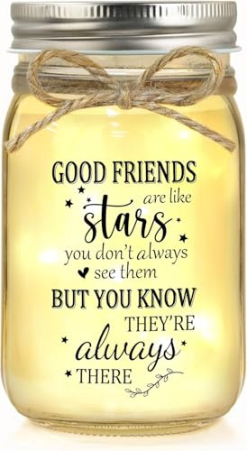 Friendship Gifts for Women, Best Friend Birthday Gifts, Friends Gift for Wome, Gift for Friend Christmas, Mason Jar Light Night Home Decor