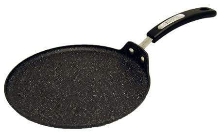 Starfrit The Rock Tawa Antihaft-Multipfanne, 26 cm, langlebiges, geschmiedetes Aluminium, ofenfest, PFOA-frei, leicht zu reinigen, Schwarz