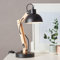 Lightbox dekorative Schreibtischlampe - schwenkbare Tischleuchte - geeignet für 1x E27 - Metall/Holz Schwarz - 42cm Höhe