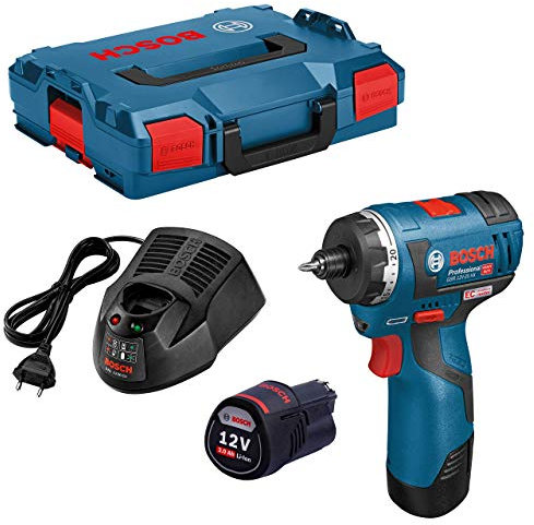 BOSCH 06019D4105 GSR 12V-20 HX Professional Perceuse-Visseuse sans Fil 2 x 3, 0 Ah Li-Ion 12 V Noir, Bleu
