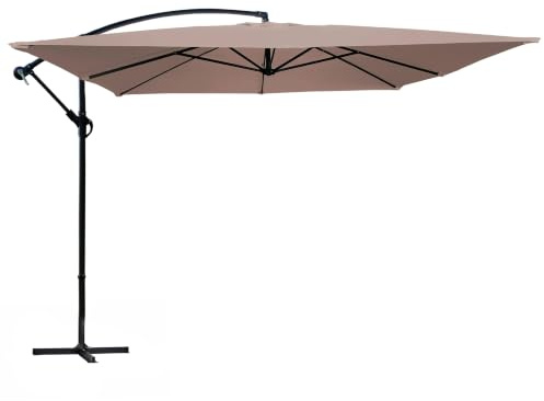 Oviala Parasol déporté 3x3m Acier Taupe