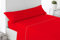 Juego SÁBANAS DE Verano Lisas (3 Piezas) para Cama Individual DE Matrimonio 135 cm (LIQUIDACIÓN) (Gris/Rojo)