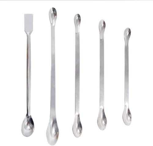 YFZCLYZAXET 5 PZ Cucchiaio Da Laboratorio In Acciaio Inox Lab Scoop Lab Laboratorio Spatole Campionatore Cucchiaio Cucchiaio Miscelazione Medico Farmacia Spo