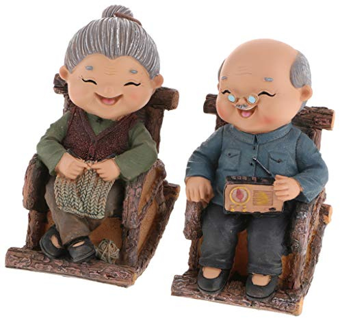 Fenteer Romantic China Old Husband And Wife Married Couple Loving Sculpture Fiugr Decoration Gift - 06 Relax, as described