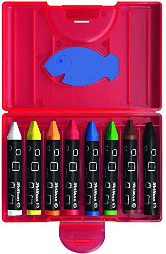 Pelikan Wachsmaler rund (wasserfest, Etui mit 8 Farben)