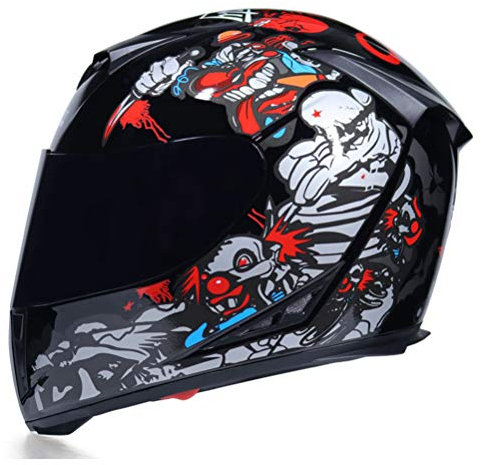 Integralhelm MTB Camo mit Doppelscheibe Stilvoller Rennhelm mit schneller Entriegelung Casco Moto Motorradhelme Herren / Damen Integralhelm