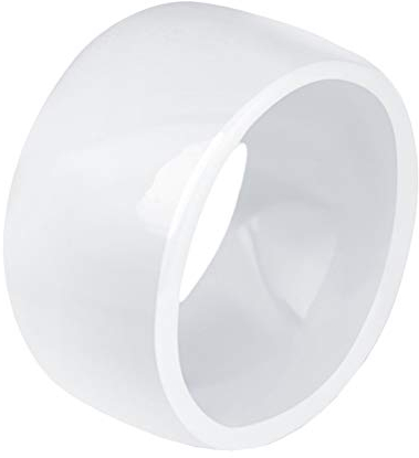 OAKKY Damen 11MM Breite Minimalistisch Ring Keramik Komfort Fit Klassik Einfach Glatt Verlobungs-Eheringe Weiß Größe 60 (19.1)