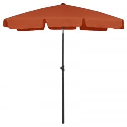 vidaXL Strandschirm Kippbar Sonnenschirm Balkonschirm Gartenschirm Ampelschirm Marktschirm Schirm Terrassenschirm Balkon Terracotta-Rot 180x120cm