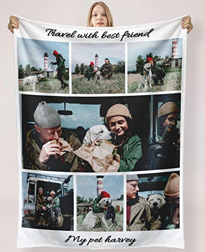 YUzzles Personalisierte Decke Mit Foto Und Texte Fotodecke Personalisierte Geschenke Für Geburtstage, Feiertage, Jubiläen Geschenk Für Mama, Papa, Kind, Haustier, Freund Oder Liebhaber (7 Fotos)