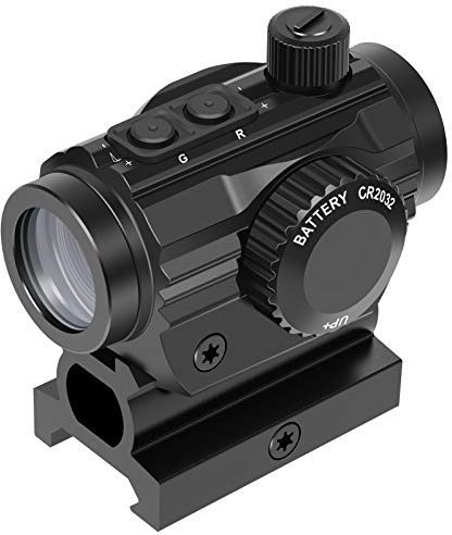 Feyachi RDS-36 Red Dot Visier 1x22mm 5 MOA Rot & Grün Rotpunktvisier Airsoft Visier Zielfernrohr mit 0,83 Zoll Riser Mount für 20/22mm Picatinny/Weaver-Schienen