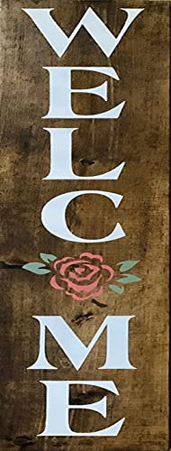 Aperiy Welcome Sign, Welcome Floral Sign, Welcome Home Sign, Vertical Welcome Sign, Vertical Wooden Signs For Front Porch Vertical Wooden Sign Home Decoration 16x4inch
