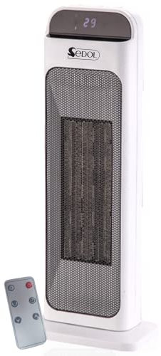 SEDOL PTC Ceramic Heater - 2KW Space Heater Fan with 3 Heat Settings - Oscillating Tower Heater with Remote - Fan Heater with Thermostat, Timer, Overheat/Tilt Protection - Portable Heaters for Home