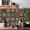 HORIWE Mosaico Muro Piastrelle Adesivi 24 Pezzi PVC Piastrelle Adesivi Marocco Autoadesivo Carta da parati Impermeabile Adesivi murali per la cucina, guardaroba, da tavolo (20x20cm(8x8),Marrone)