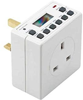 Mr. Gadget Solution® 7 Day LCD Digital Electronic Plug-in Programmable 12 24 Hour Timer Switch Socket