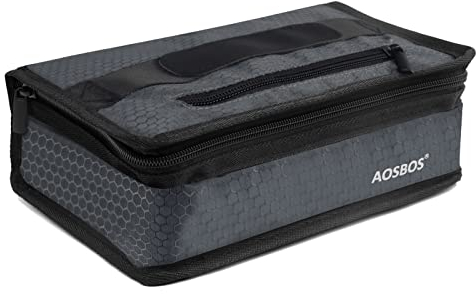 Aosbos - Bolsa Termica Porta Alimentos 3.5L Bolsa Comida Trabajo Hombres Nevera Portatil Pequeña Lunch Bag for Men Bolsa Isotérmica para Almuerzo para Niños Adultos Oficina Colegio (Panal Gris)