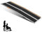 gardhom Rollstuhlrampe Klappbar, 244 cm, 362 kg Tragfähigkeit, Schwarz, Aluminium, Extrabreit 72 cm, Schwellenrampe für Heimtreppen & Türschwellen