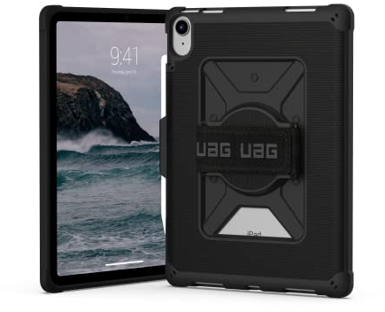 URBAN ARMOR GEAR Metropolis Handstrap Case für Apple iPad 10.9 / iPad 11 (10. Generation 2022, A16-11. Generation 2025) Hülle (Apple Pencil Halterung, 360° Handschlaufe, Sturzfest) schwarz