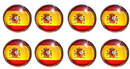 8 Pines de la Bandera de España Insignia de Alfileres de Solapa Broches para Mujer y Hombre Mochila Sombrero Bolsa Ropa