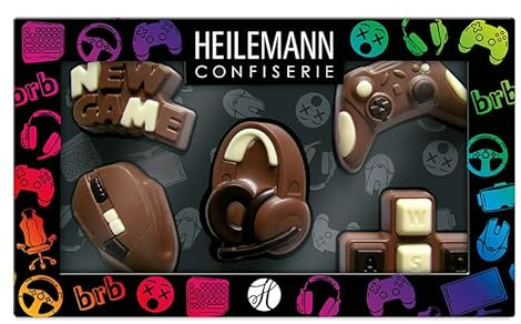 Heilemann Schokoladen-Figuren Themenpackung, Geschenkpackung Edelvollmilch, 100 g (Gaming)