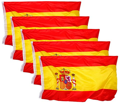 EUROXANTY Bandera de España | Bandera para balcón | Pack de banderas de España | Bandera para exterior | Bandera para mundial de Fútbol |