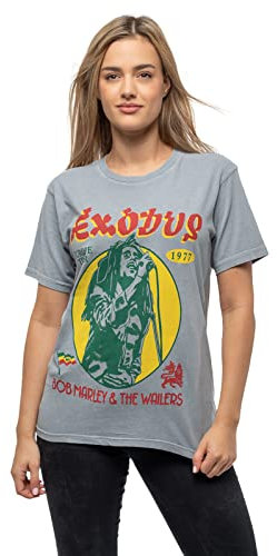 Bob Marley T Shirt 1977 Tour Nue offiziell Herren Grau Dye Wash S